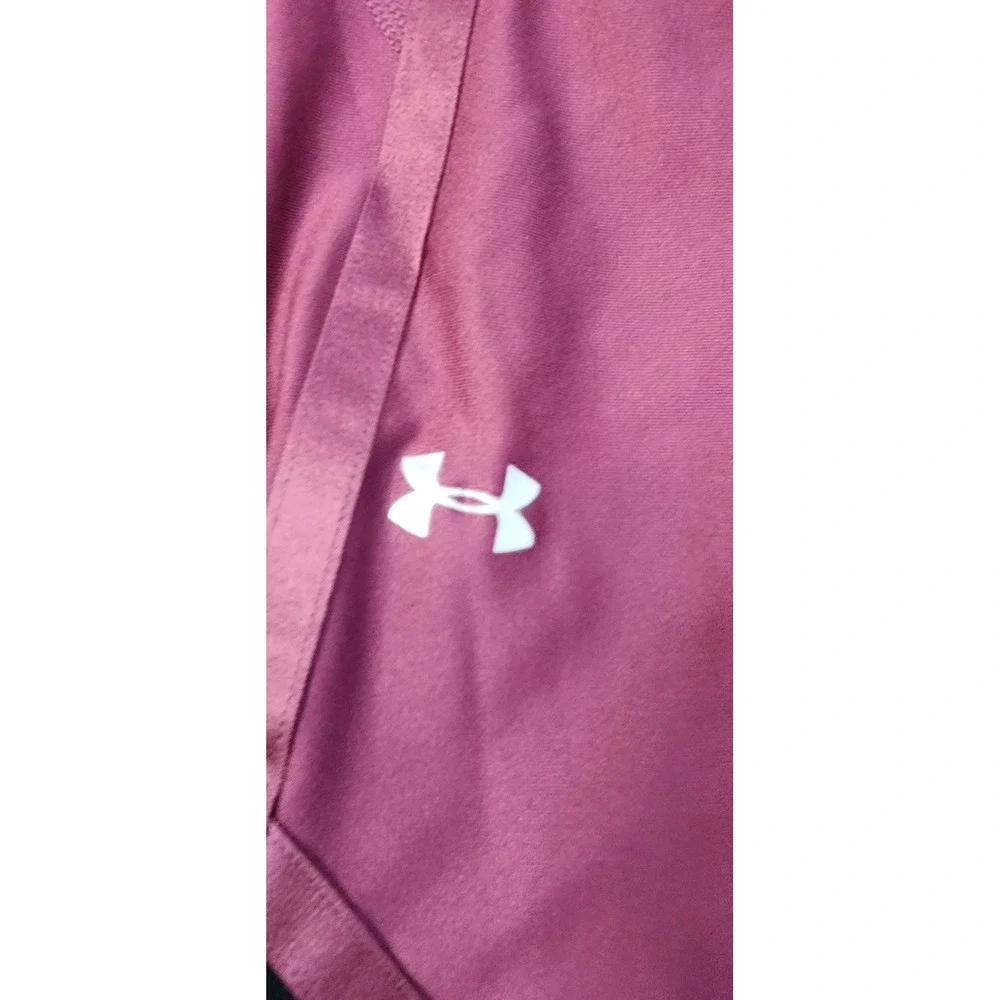 Under Armour Compression Leggings HeatGear Athletic Black Pink Medium - Picture 2 of 6